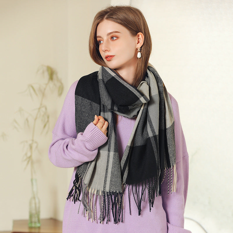 Wholesale Deqing Silky Plaid Imitation Cashmere Scarf